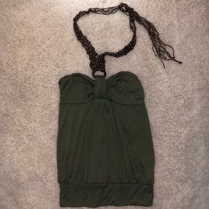 6/$20 Luv Luv small top w beads to tie around neck